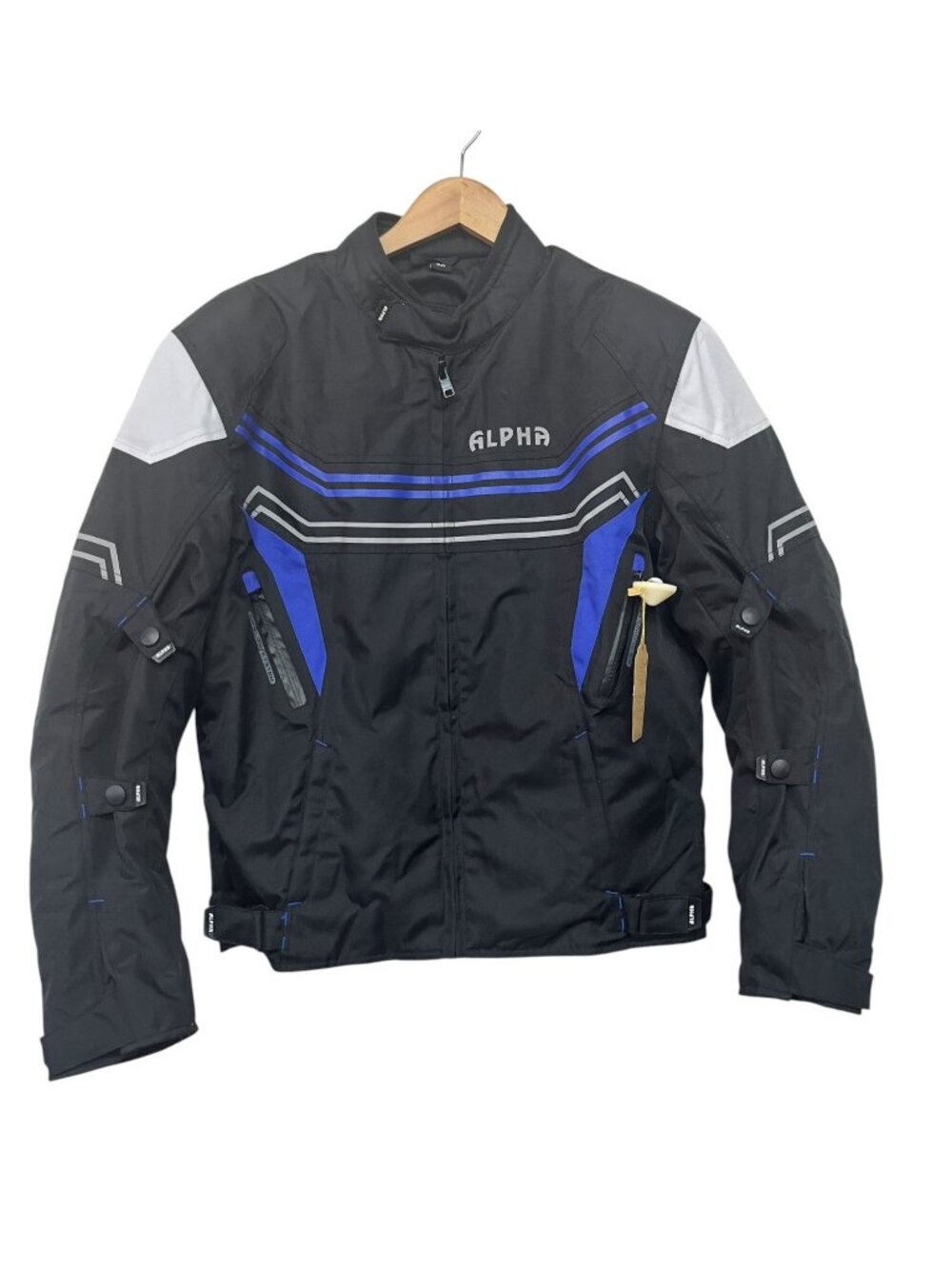 Alpha Cycle Gear Motorcycle Jacket W/ Air Flow System Black & Blue Size M
